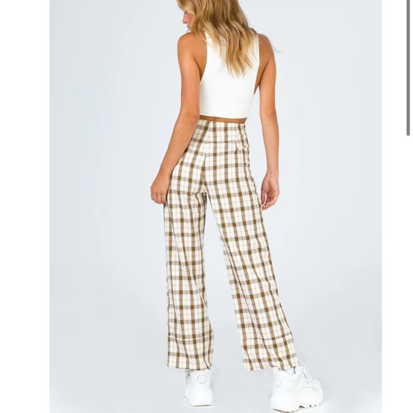 Princess Polly Euros Yellow Check Pants - Picture 4 of 11